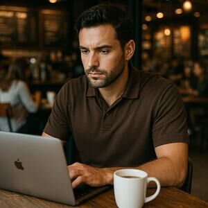 Jos A Bank Reserve Brown Polo Shirt Mens Med Golf Clubhouse Leisure Casual